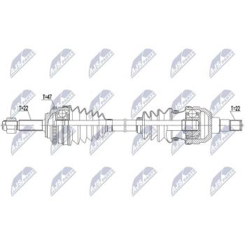 Árbol de transmisión NTY NPW-DW-045 - Eje de tracción, alta resistencia y durabilidad