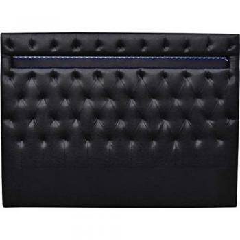 Cabecero LED Deco 140 x 190 cm Negro con Iluminación Tricolor