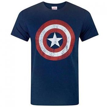 Marvel Camiseta para Hombre Captain America Multicolor Large