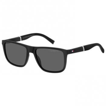 Tommy Hilfiger TH 2043/S Matte Black Grey Polarized Sunglasses, Male, Size: 56 MM