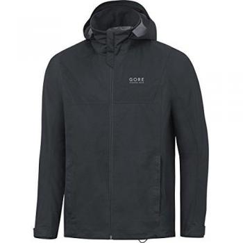 Gore Running Wear Tex Active, Chaqueta Para Correr Con Capucha Para Hombre, Negro, L