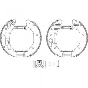Kit de Frenos de Tambor HELLA 8DB 355 005-091 con Cilindro de Rueda y Elemento de Ajuste para FIAT Ducato III y II Van