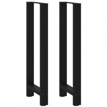 Patas de mesa de centro negras 2 unidades 40x(110-111) cm acero