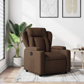 Sillón reclinable de tela marrón Vidaxl con reposapiés ajustable, tapizado en tejido suave y resistente, estructura de madera sólida, diseño ergonómico y fácil de limpiar