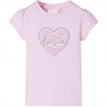 Camiseta infantil rosa claro 116