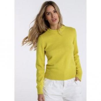 Jersey Lois para mujer de cuello redondo amarillo