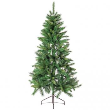 Árbol de Navidad Artificial Verde PVC con Estructura de Metal y Ramas de Polietileno de 210 cm