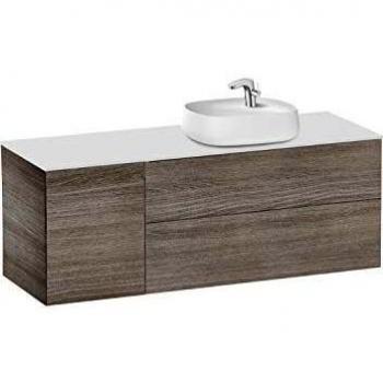 Lavabo posición derecha + Mueble base 2 cajones + 1 Puerta Beyond Roca, 140 x 50 x 52 centímetros, color roble