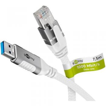 Adaptador de red USB 3.0 Tipo A a RJ45, Gigabit Ethernet, 7.5 m