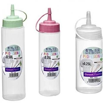 Great Plastic Bote Redondo Salsa 0,50 L. Botes para Alimentos, Multicolor, único
