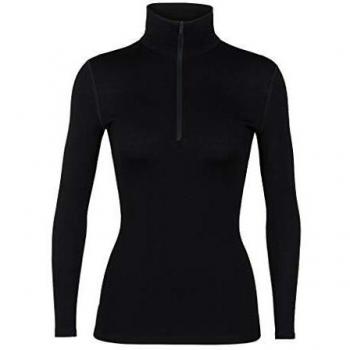Icebreaker Wmns 260 Tech LS Half Zip Camiseta para Mujer, Black, 82.0CM, Alto 167.0CM