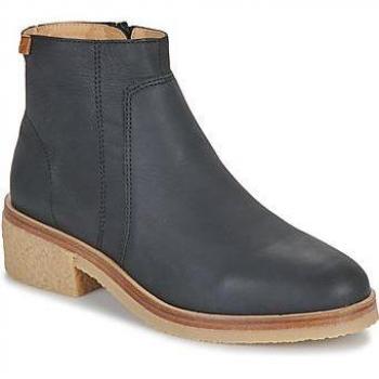El Naturalista N5943 Wax Nappa Black/Irati Botines de Piel con Tacón y Cierre de Cremallera para Mujer