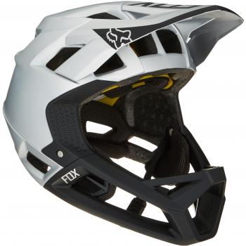 Fox Hombre proframe Moth MTB fullface Casco, Primavera/Verano, Hombre, Color Negro/Plateado, tamaño S