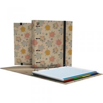 Carpebook Uninature A4 Forrada 4 Anillas 35mm Tortugas Diseño Uni Nature 18x23.4x2.9 cm