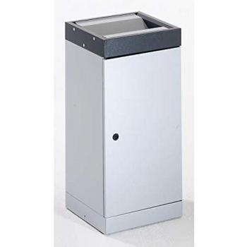 Contenedor de reciclaje con tapa oscilante, capacidad 70 l, color gris