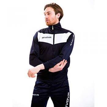 Givova Chándal Visa Multicolor (Azul oscuro/Blanco) Hombre 3XS, Blanco y Negro