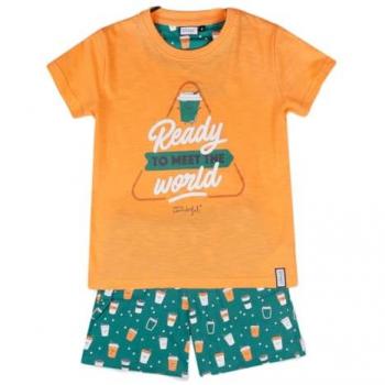 Pijama Manga Corta Ready para Niño Aznar Innova - Color Naranja, Talla 6