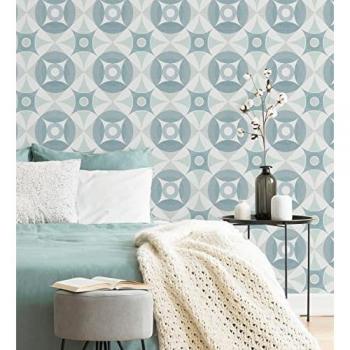 Papel Pintado Vinílico Ecológico Geométrico de Círculos Estilo Nórdico - Willem Norsk 679424 - Rollo de 10 m x 0,53 m