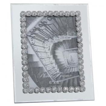 Marco de Fotos Alexandra House Living Gris Cristal Espejo 21 x 26 x 1 cm