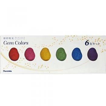 Cofre de 6 Acuarelas Japonesas Kuretake Gansai Tambi Gem en Colores Metalizados