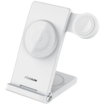Cargador Inalámbrico Nillkin PowerTrio 3 en 1 MagSafe para Apple Watch MFi Blanco