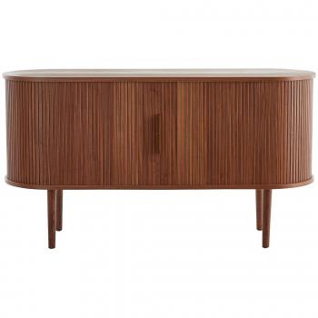 Aparador vintage de madera oscura de nogal con 2 puertas correderas 138 cm Epic