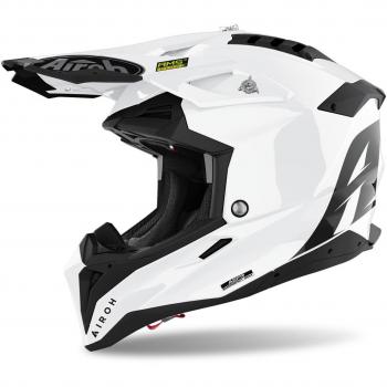 Casco de Motocross Airoh Aviator 3 Color Blanco Brillante Talla XS