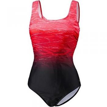 Bañador LASCANA para Dama, Color Rojo, Talla 48, Copa D, con Efecto Moldeador y Estampado Batik