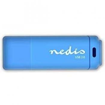 NEDIS FDRIU232BU Unidad Flash USB 2.0 | 32 GB | Lectura a 12 Mbps/Escritura a 3 Mbps | Azul