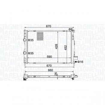 Radiador de refrigeración del motor MAGNETI MARELLI 350213162600