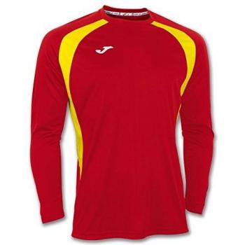 Joma 100015.609 - Camiseta de equipación de manga larga para hombre, color rojo / amarillo, talla 4XS-3XS