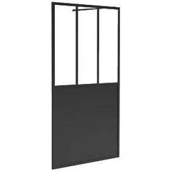 Mampara de ducha italiana negra mate estilo atelier - 140 x 200 cm - URBANIK