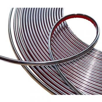 AERZETIX: Tira Adhesiva para Decoracion de níquel Cromo para Coche Color Plata 8mm 4.5m - C12417