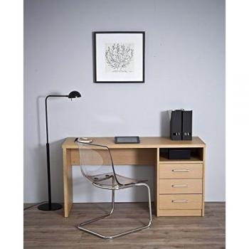 TOPKIT | Mesa de Escritorio Valencia 4040| Mesa de Ordenador Grande| Escritorio con cajones | Mesa Estudio | Roble