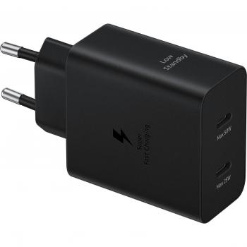 Samsung EP-T5020X - Adaptador de Carga rápida con Cable de Datos EP-T5020X, Cargador USB Type-C, Dos Conexiones (1 x 50 W, 1 x 25 W), Portátil