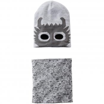 Vertbaudet - Set de bufanda, gorro y guantes - para niño gris Gris clair/motif