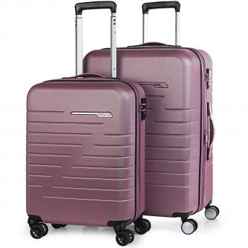 JASLEN - Juego Set 2 Maletas Trolley 50/60 cm ABS. Expandibles. Rígidas, Resistentes y Ligeras. Mango telescópico, 4 Ruedas Dobles. Candado Integrado TSA. Pequeña Low Cost 56615, Color Malva