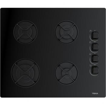 Teka GBE 64002 Placa de Gas Natural, 4 Quemadores, 60 cm, Mandos Laterales, Color Negro