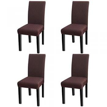 YISUN Fundas de Silla de Comedor en Spandex, Elásticas y Modernas, Extraíbles y Lavables, Fundas de Licra para Sillas Altas 4/6 Piezas Fundas Protectoras para Sillas
