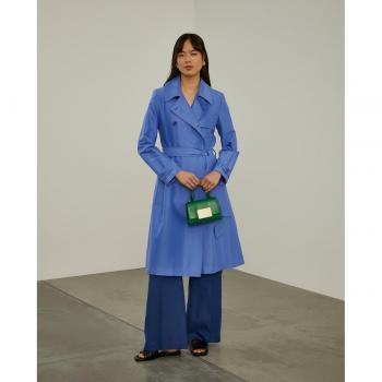 Gabardina cruzada para mujer Lion of Porches, color azul rey