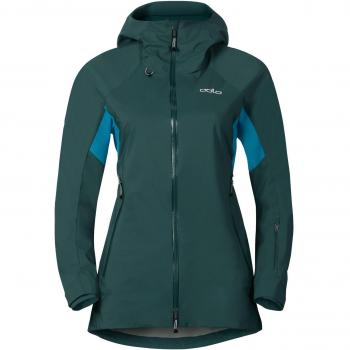 Odlo Jacket Synergy Chaquetas/anoraks LG.Pulsera Da, otoño/invierno, mujer, color ponderosa pine - algiers blue, tamaño L