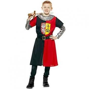 EUROCARNAVALES Disfraz de Cruzado Medieval Rojo y Negro para niño