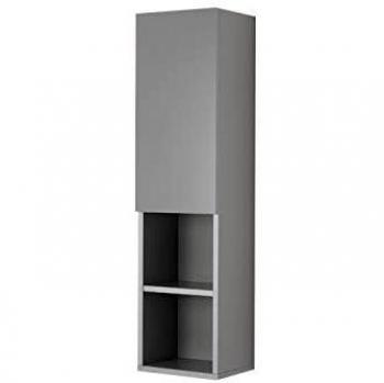 Mueble de pared para baño con puerta reversible gris pastel 30x25xh115 cm