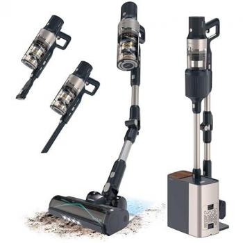 Aspirador Escoba Recargable Cecotec Conga Rockstar 5500 Hurricane Station Flex, 220 AW, 700 W, Autovaciado, hasta 90 min de Autonomía, Cepillo Antienredos y Tubo