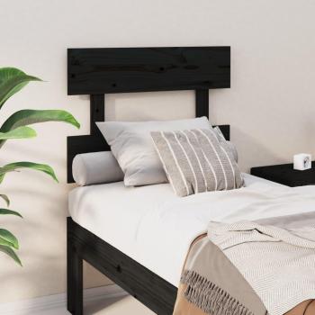 Cabecero de cama de madera maciza de pino negro 103,5x3x100 cm
