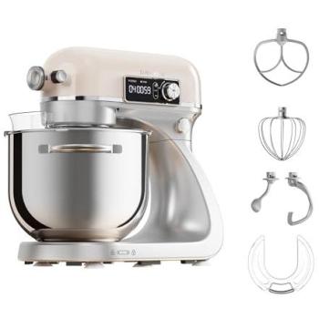 Robot de cocina Dreame BioKnead™ 800 W, Batidora Amasadora con Sistema de Doble Gancho Patentado, Motor CC Silencioso, Bol de 6 L y Pantalla Digital