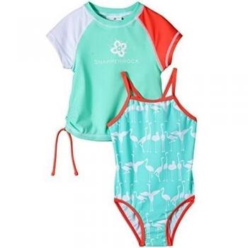 Snapper Rock Badeanzug und Shirt UV Schutz Set - Traje de baño, color flamenco, talla 42