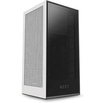 NZXT H1 - Estuche ITX de Factor de Forma pequeño - Flujo de Aire de Doble cámara - Panel Frontal de Vidrio Templado teñido - Fuente de alimentación integrada de 650 W 80+ Gold - Blanco
