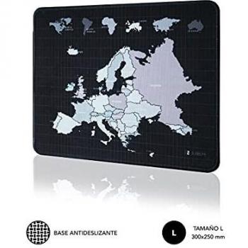SUBBLIM Alfombrilla Ratón con Deseño Europe L Mouse Pad 300x250 Base de Goma Antideslizante Superficie Resistente al Agua