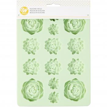Wilton Molde de silicona para suculentas, menta, 14 agujeros